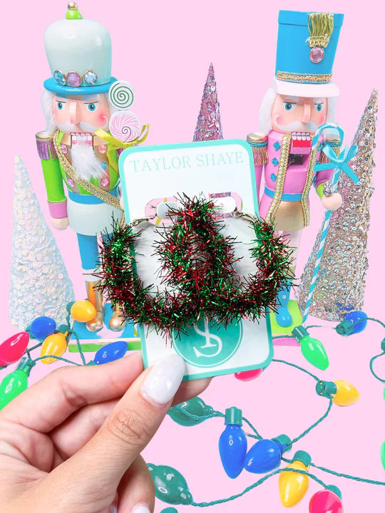 Christmas Mix Pom Hoops