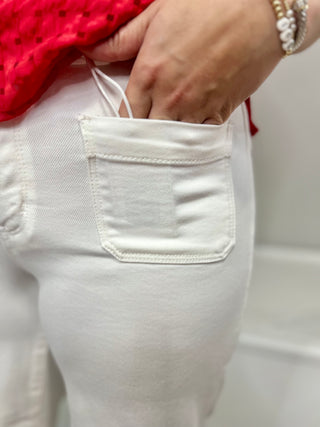 SABRINA JUDY BLUE WHITE CROP JEANS