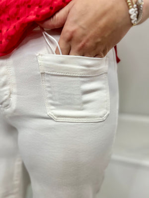 SABRINA JUDY BLUE WHITE CROP JEANS