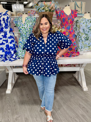 CAROLINE POLKA DOT TOP