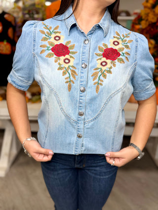 Sutton Top- Denim