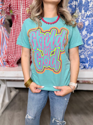 CHILD OF GOD-BLUE TEE