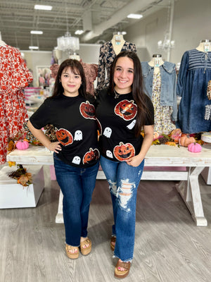 SEQUIN PUMPKIN & GHOST TSHIRT