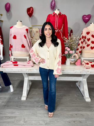 TAYLOR CREAM FLORAL CARDIGAN