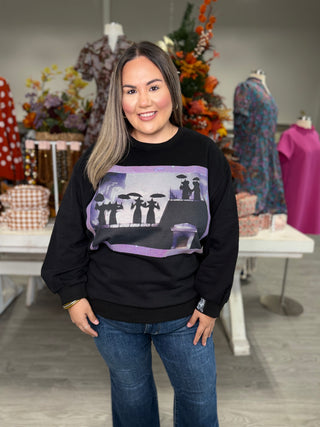 Licensed Black Practical Magic Witches Framed Sweatshirt