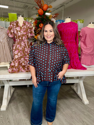 KASSANDRA POLKA DOT TOP
