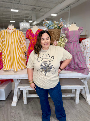 COWBOY OUTLINE BLING TEE