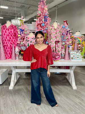 RYLEE RED SPARKLE TOP