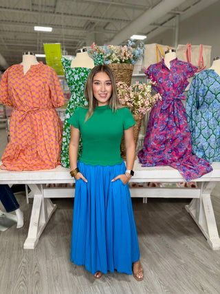 PETRA GREEN/BLUE DRESS