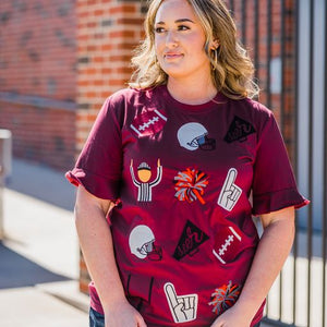 FRIDAY NIGHT LIGHTS MAROON TEE