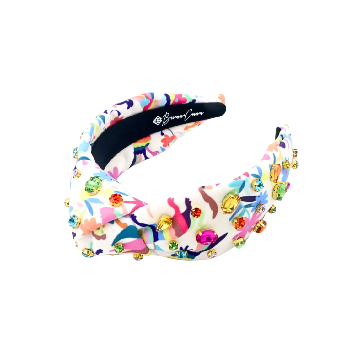BRIANNA CANNON CHILD SIZE OTOMI PRINT HEADBAND WITH CRYSTALS