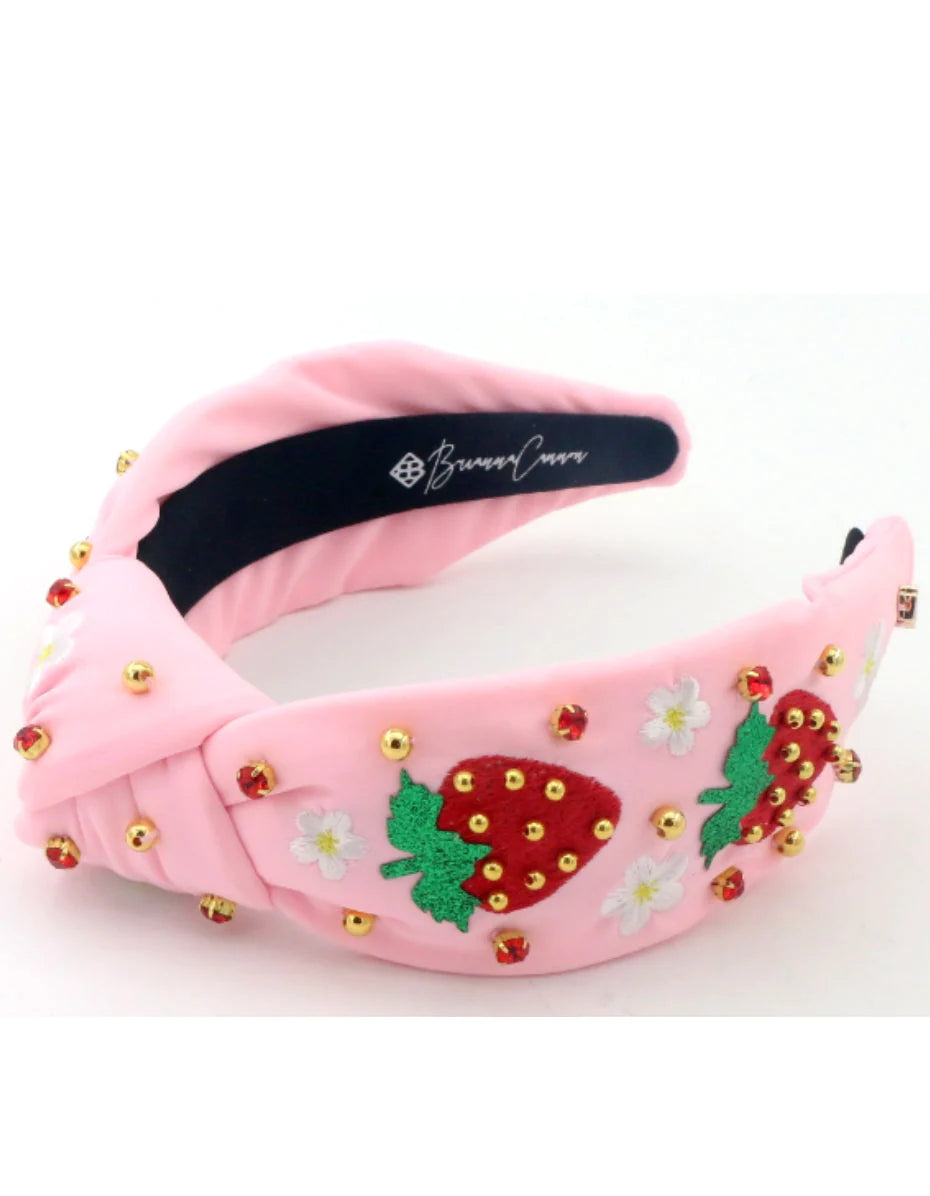 BRIANNA CANNON ADULT SIZE EMBROIDERED STRAWBERRY HEADBAND