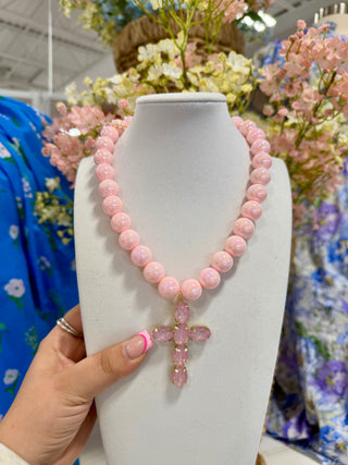 PINK Grace Cross Necklace