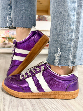 HEADS UP-PURPLE METALLIC SNEAKERS