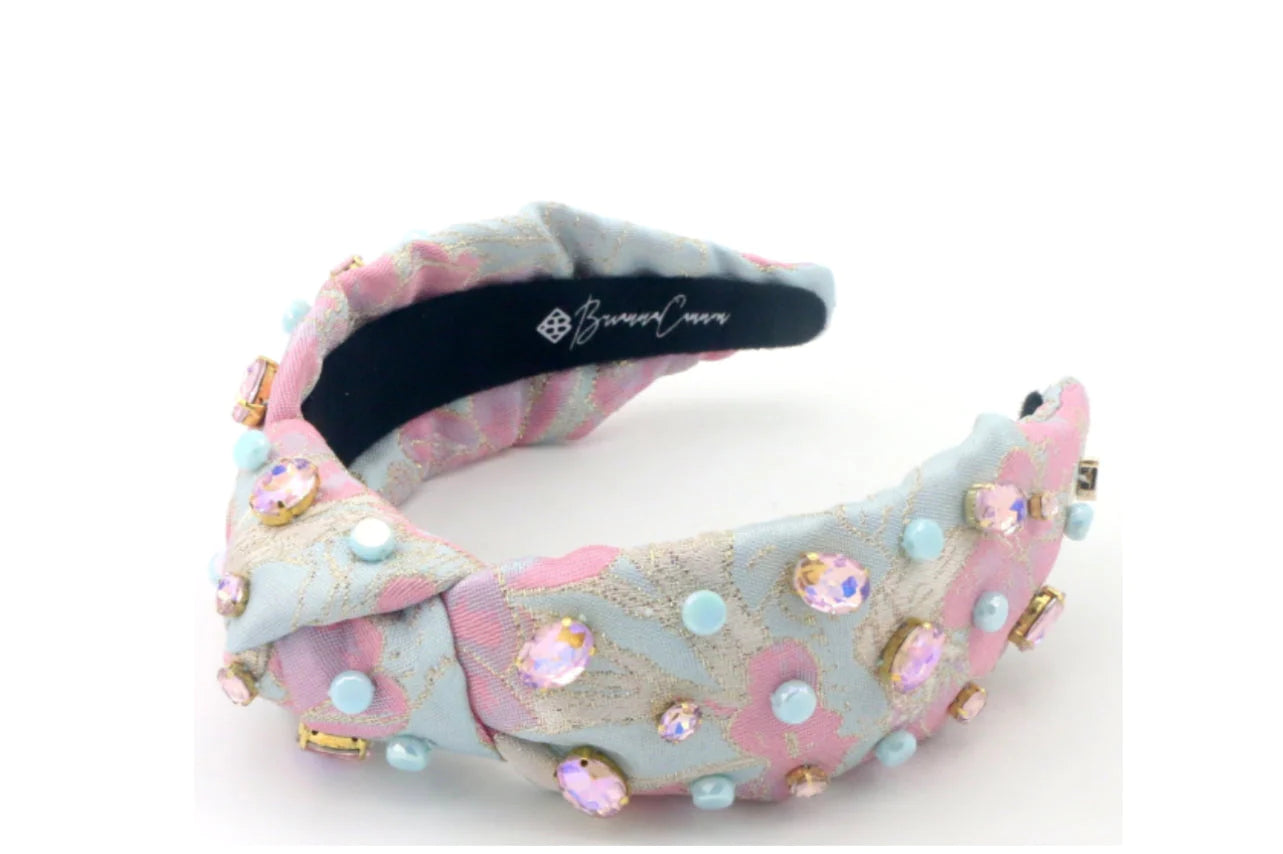 BRIANNA CANNON CHILD SIZE PINK & BLUE BROCADE HEADBAND