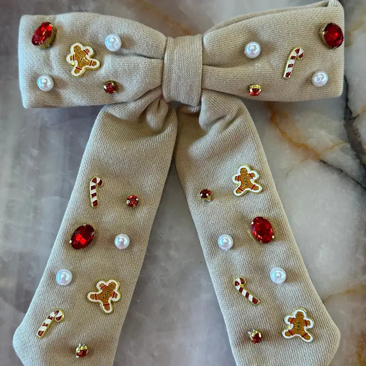 Gingerbread Sweets Bow Barrette