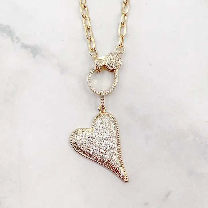 Gold Clip Heart NECKLACE