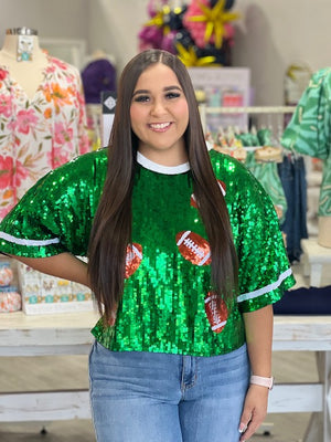 Sequin Football Crop Top