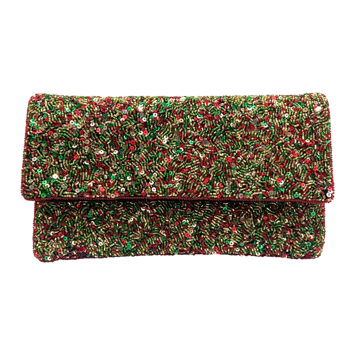 HOLIDAY BEADED AND SEQUIN CLUTCH