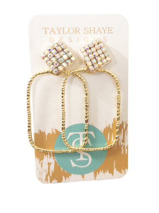 JESSIE IRIDESCENT RECTANGLE HOOPS
