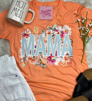 ORANGE FLORAL MAMA TEE