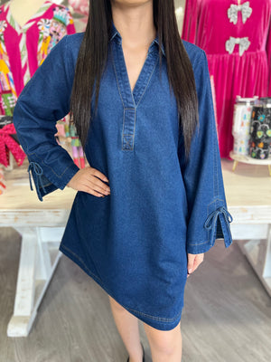 TARA DARK DENIM DRESS