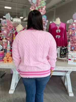 Pink Bow Cardigan