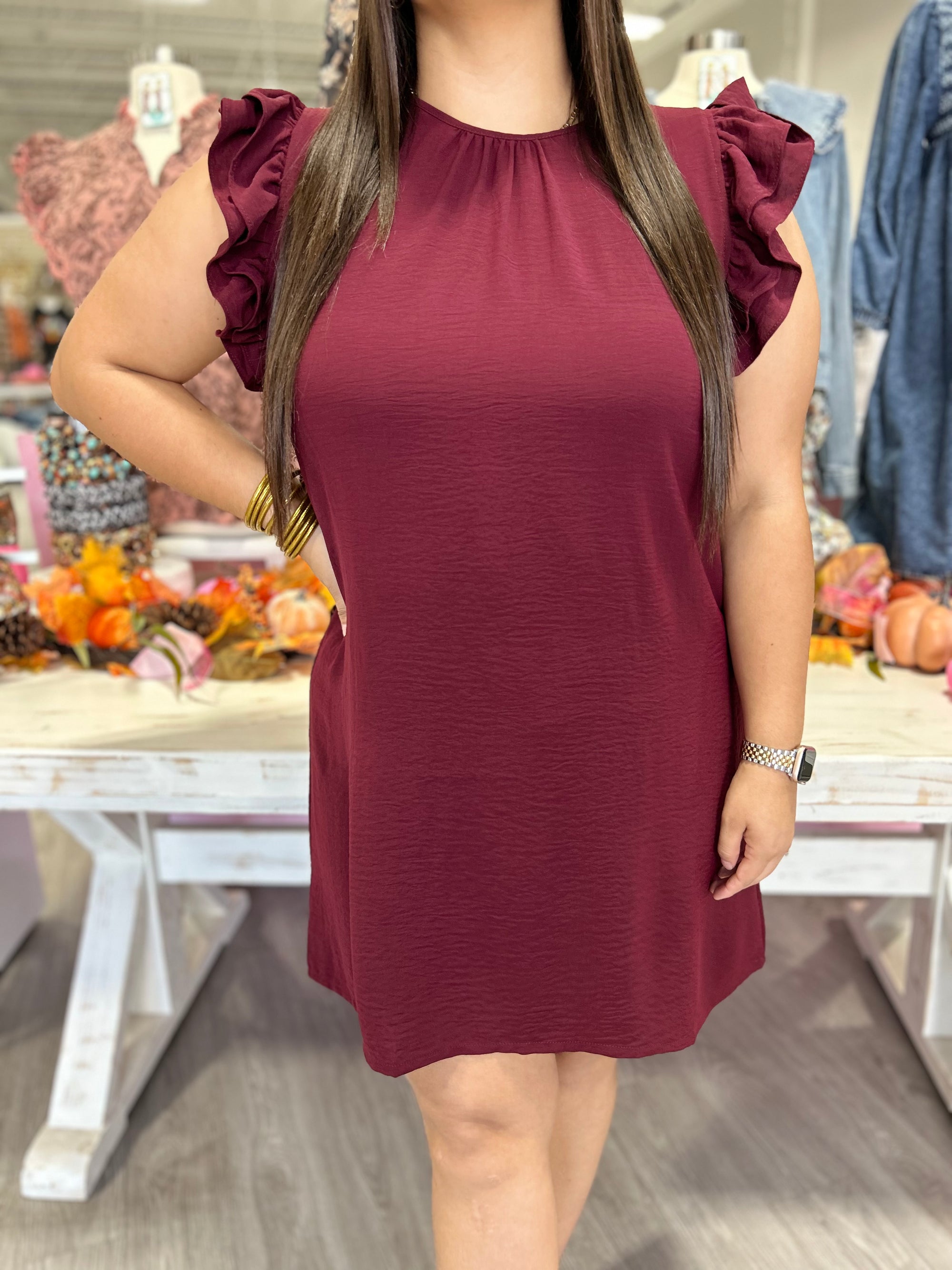 DEMI MAROON DRESS