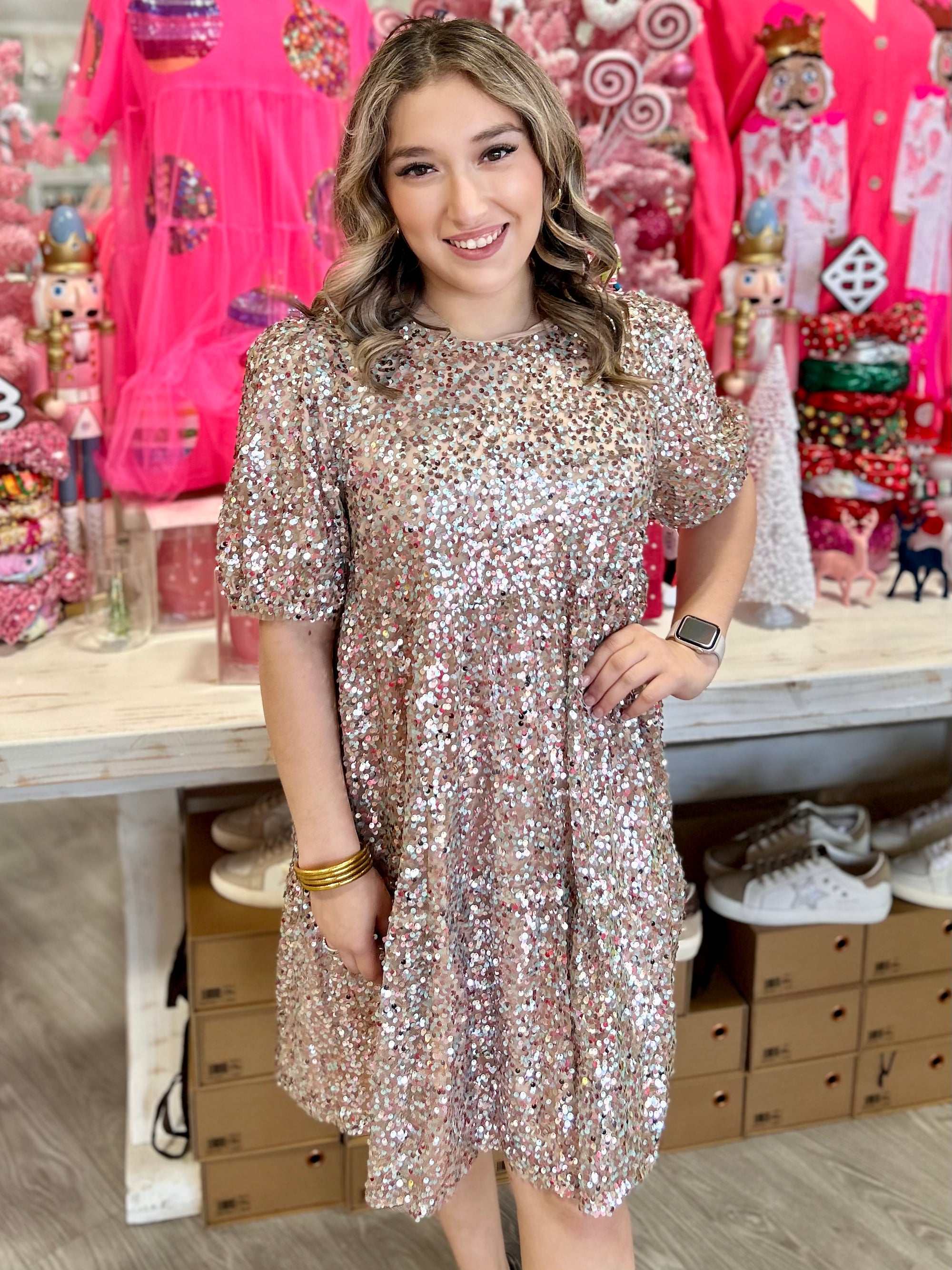 SNOWFLAKE SEQUIN DRESS