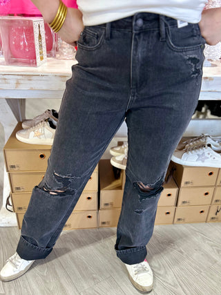 SANTA TELL ME DESTROY STRAIGHT JUDY BLUE JEANS
