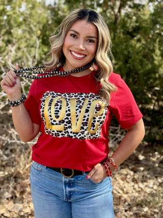 LOVE LEOPARD IN RED PUFF