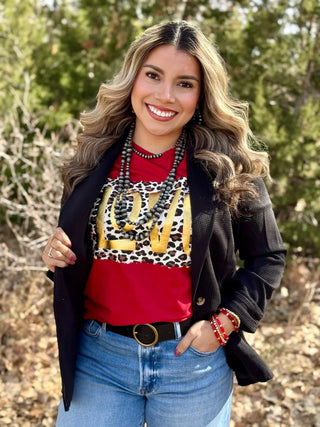 LOVE LEOPARD IN RED PUFF