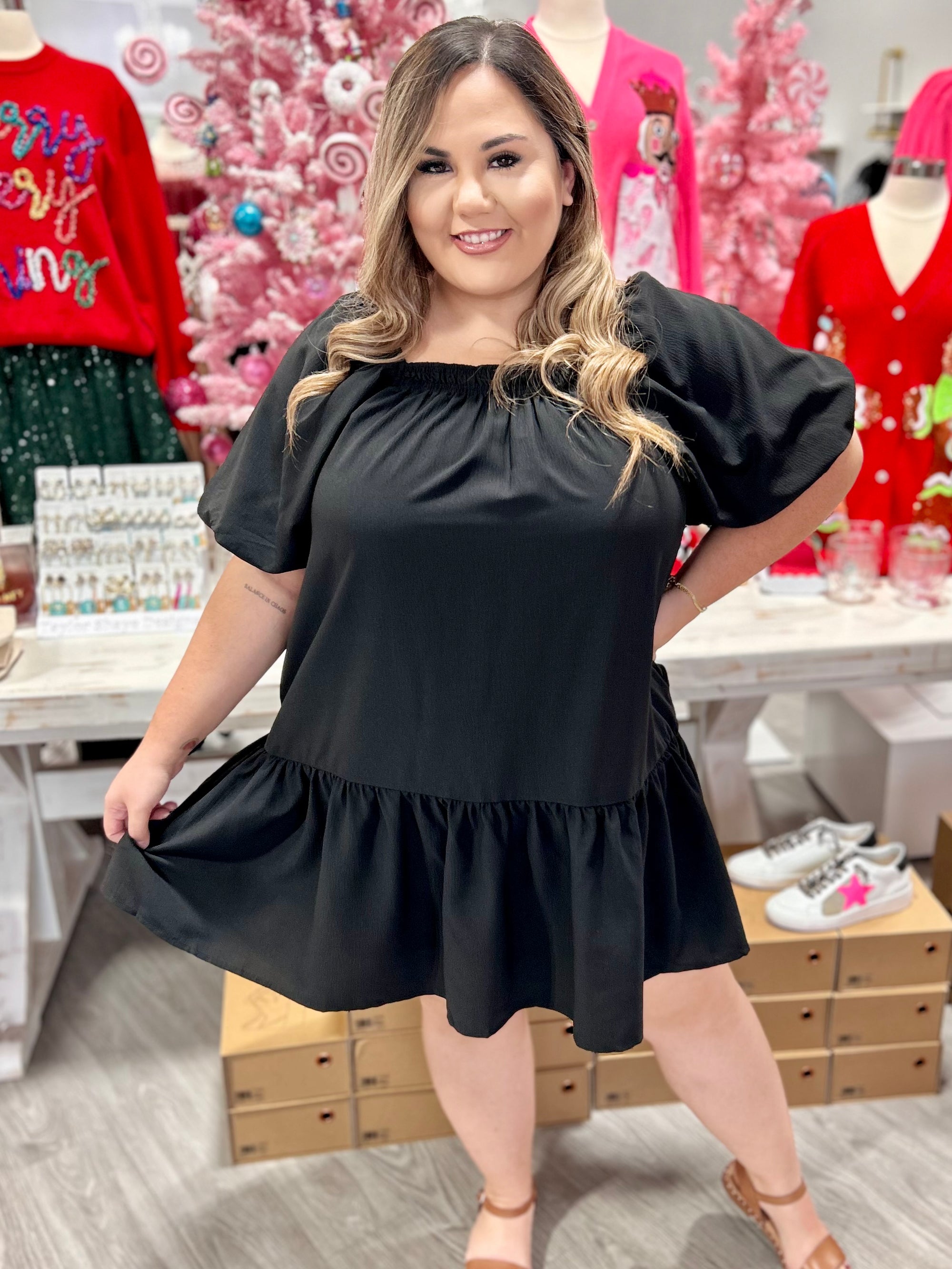 SNOWBALL BLACK DRESS