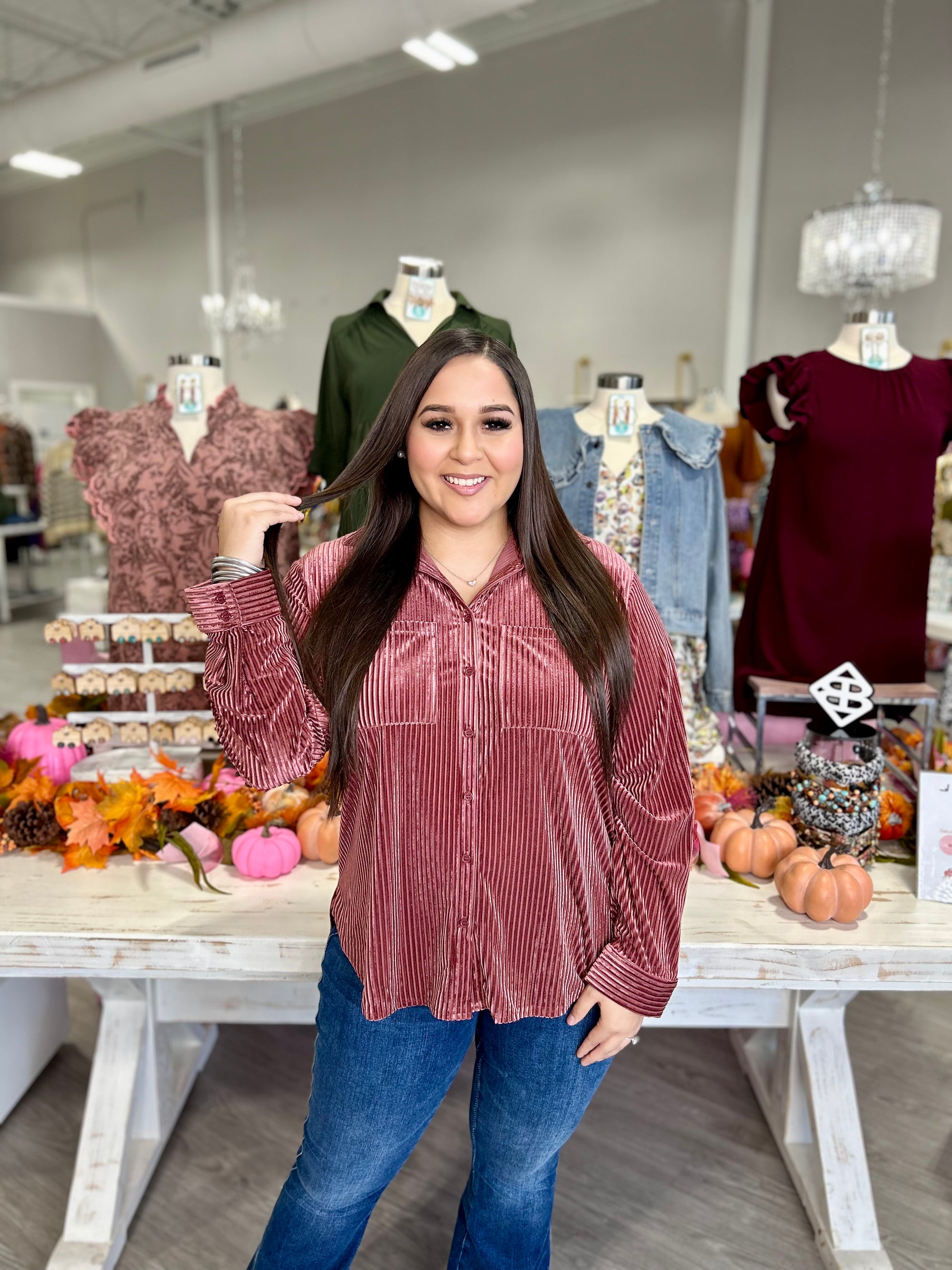 MARSALA VELVET TOP