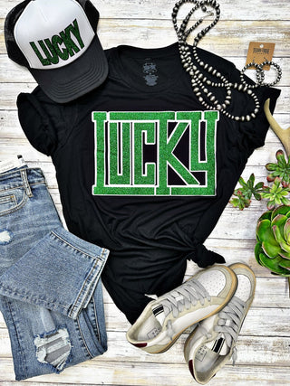 LUCKY BLOCK IN GLITTER TEE