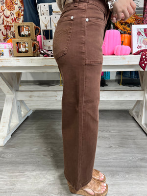 CAITY MAPLE JUDY BLUE WIDE LEG JEANS