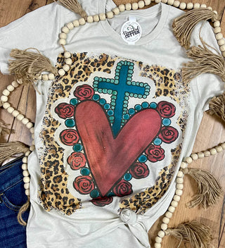LEOPARD SACRED HEART TEE