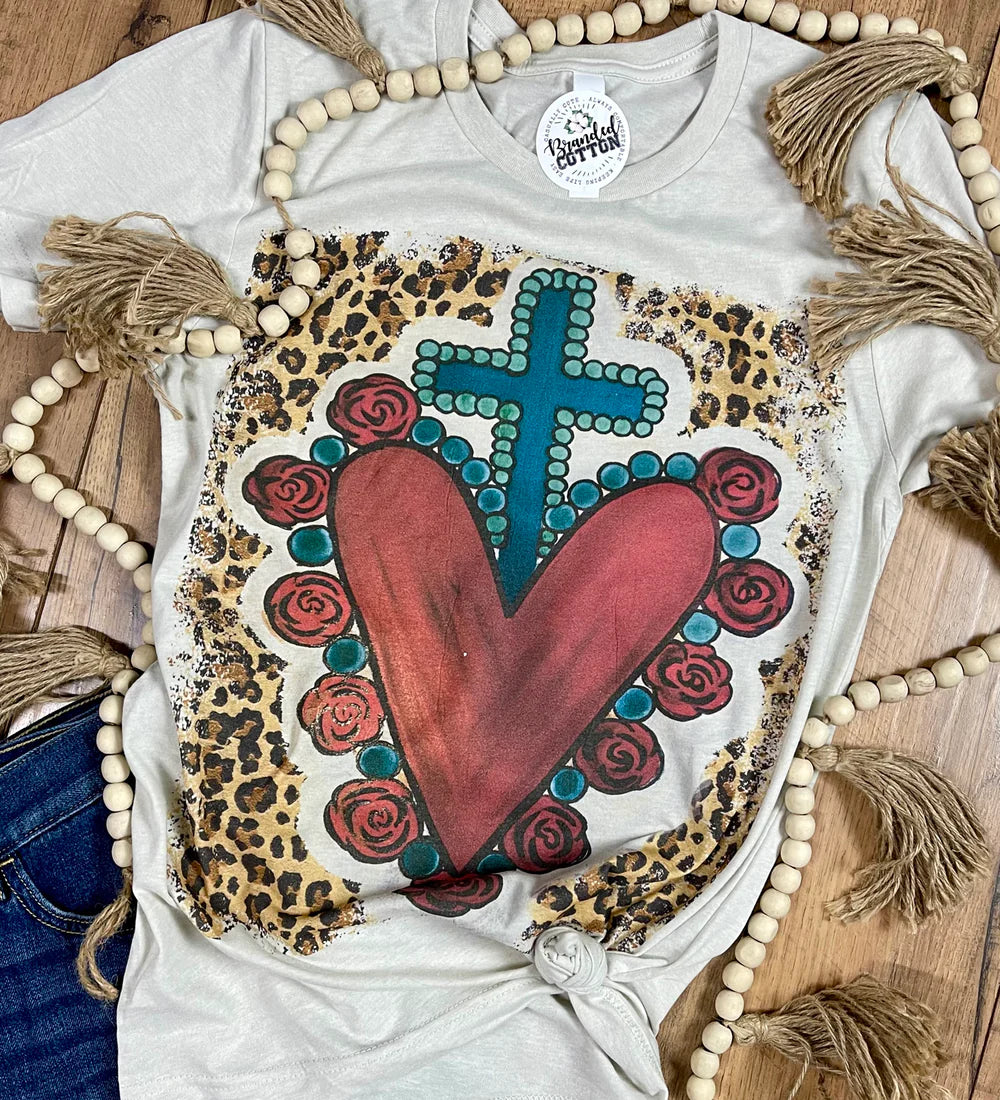 LEOPARD SACRED HEART TEE