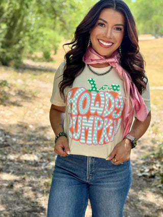 HOWDY PUMPKIN INK ONLY NATURAL TEE
