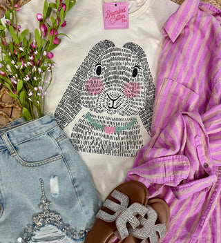 BLACK DOT BUNNY TEE