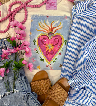 FLORAL SACRED HEART TEE