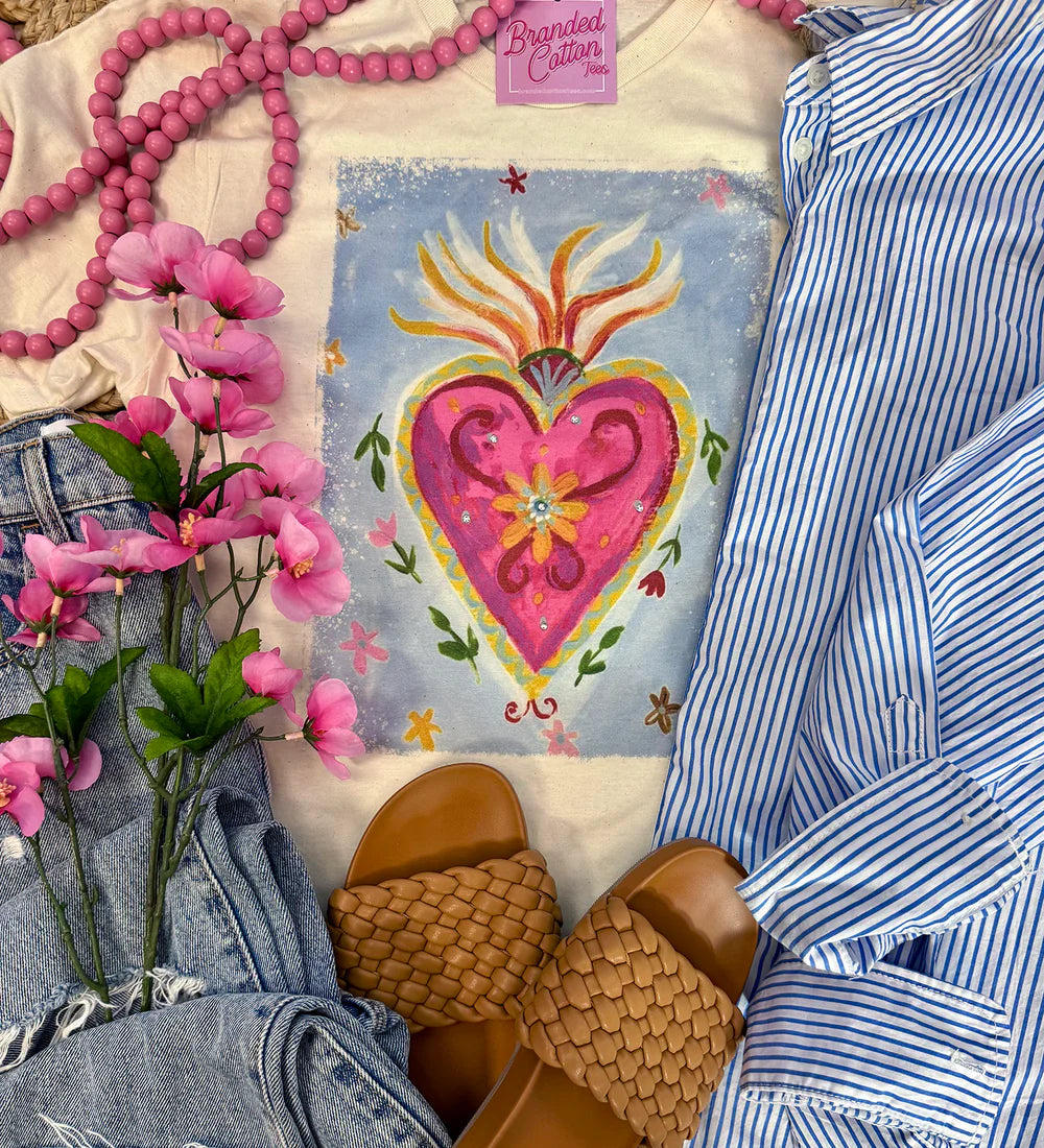 FLORAL SACRED HEART TEE