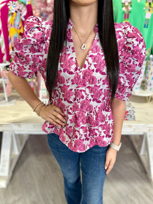 ALYSSA PINK FLORAL TOP