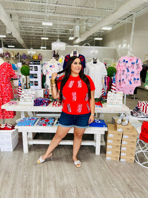 RED SCATTERED COKE CAN TEE