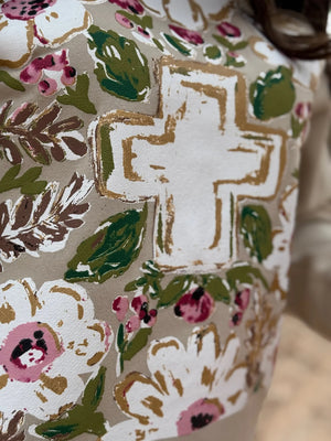 CALLIE'S GOLD FLORAL CROSS