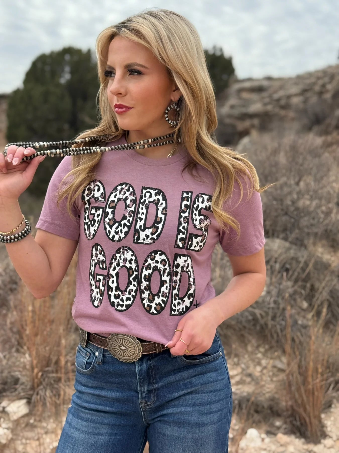God Is Good In Leopard Orchid Tee