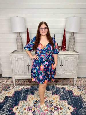 POP OF COLOR FLORAL DRESS