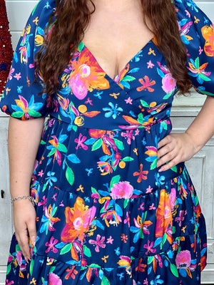 POP OF COLOR FLORAL DRESS