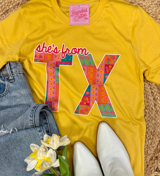 SHES FROM TX FLORAL TEE