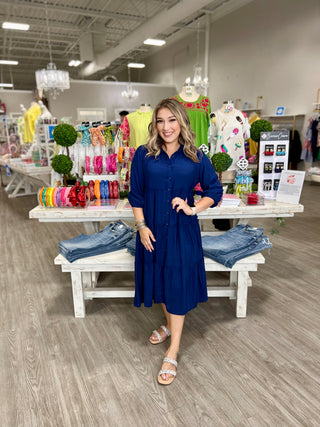 OLIVE NAVY DRESS